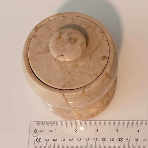 Italian Latte Cream Marble Jar with Lid - Global Views Decorative home accents - Picture 7 of 11